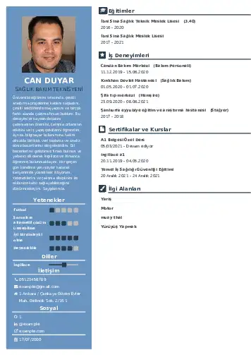 Hasta Bakıcı Cv Örnekleri cv indir